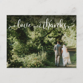 Voeg je trouwfoto, elegante liefde en Bedankt toe Briefkaart