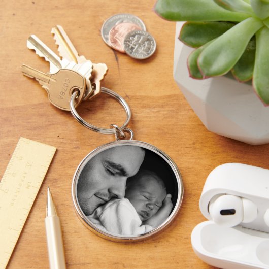 Voeg je vader's foto toe sleutelhanger (Bureau)