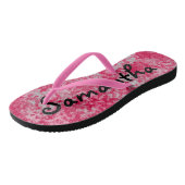 Voeg je voornaam Abstracte roze kleur toe Teenslippers (Schuin)