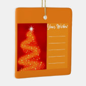 Voeg je wens toe Rode en gouden kerstboom Keramisch Ornament (Rechts)