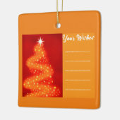 Voeg je wens toe Rode en gouden kerstboom Keramisch Ornament (Links)