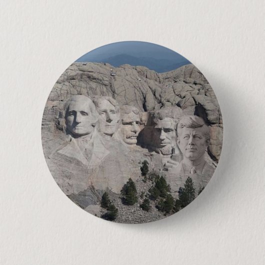 Voeg JFK toe aan Mt. Rushmore Ronde Button 5,7 Cm (Voorkant)