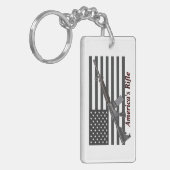 Voeg Jouw naam Americas Rifle en American Flag Key Sleutelhanger (Voorkant Links)