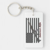 Voeg Jouw naam Americas Rifle en American Flag Key Sleutelhanger (Voorkant)