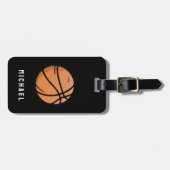 Voeg Jouw naam basketbal gepersonaliseerde Vintage Bagagelabel (Voorkant horizontaal)