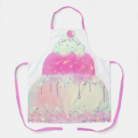 Voeg jouw naam Big Cake Design schort toe (Voorkant)