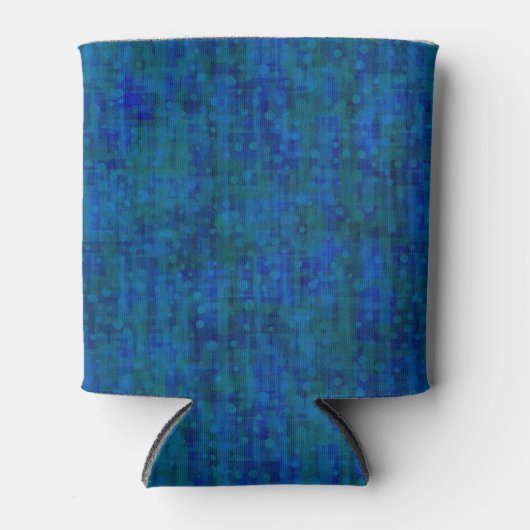 Voeg Jouw naam Blauw Groen Abstract Ontwerp toe Blikjeskoeler (Voorkant)