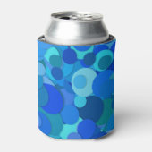 Voeg Jouw naam Blauwe Bubbles Abstract design toe Blikjeskoeler (Blikje Voorkant)