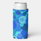 Voeg Jouw naam Blauwe Bubbles Abstract design toe Seltzer Blikjeskoeler (Seltzer Voorkant)