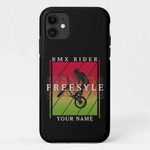 Voeg Jouw naam BMX Freestyle Rider toe aan Red Gre Case-Mate iPhone Case