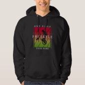 Voeg Jouw naam BMX Freestyle Rider toe - Rood groe Hoodie (Voorkant)