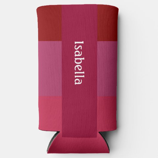 Voeg Jouw naam Bold Red en Pinks toe Blikjeskoeler (Voorkant)