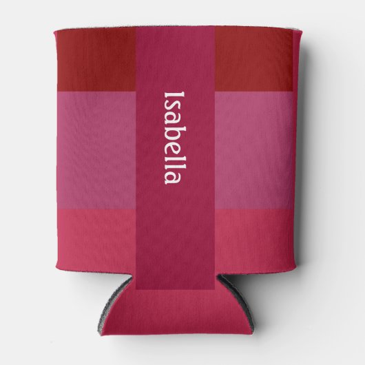 Voeg Jouw naam Bold Red en Pinks toe Blikjeskoeler (Voorkant)