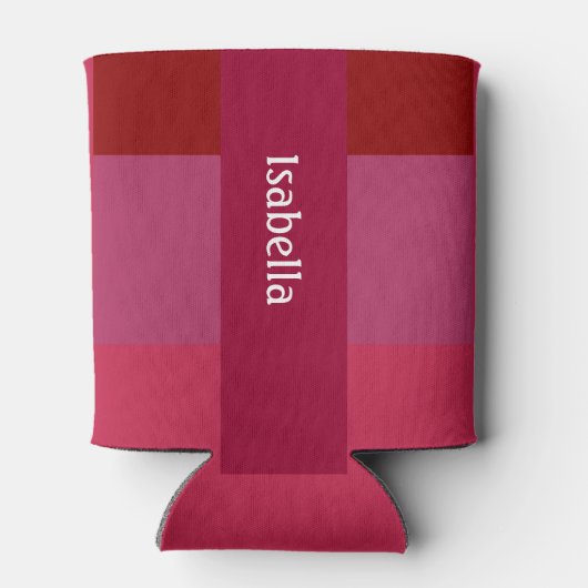 Voeg Jouw naam Bold Red en Pinks toe Blikjeskoeler (Achterkant)