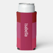 Voeg Jouw naam Bold Red en Pinks toe Seltzer Blikjeskoeler (Seltzer Voorkant)