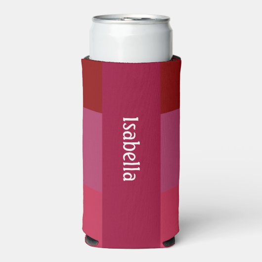 Voeg Jouw naam Bold Red en Pinks toe Seltzer Blikjeskoeler (Seltzer Voorkant)