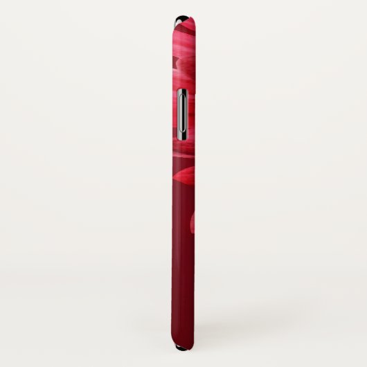 Voeg jouw naam chrysanthemum rode tint iphone case (Achterkant / rechts)