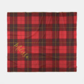 Voeg Jouw naam Clan Wallace Pset Tartan toe Fleece Deken (Voorkant (Horizontaal))