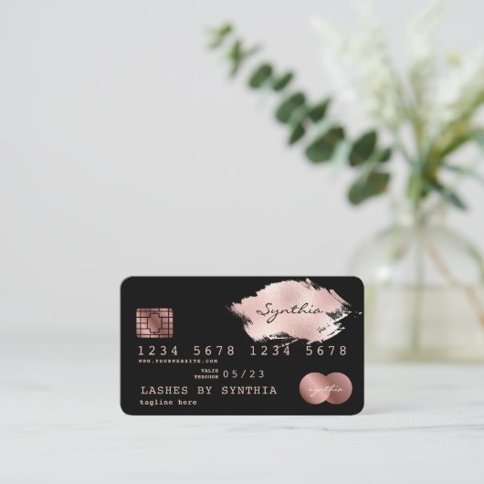 Voeg jouw naam Credit Kaart Styled Dripping Gold t Visitekaartje (Staand voorkant)