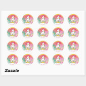 Voeg Jouw naam Cute Magical Unicorn Personalized t Ronde Sticker (Vel)