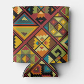 Voeg Jouw naam Earth Tone Tribal toe Blikjeskoeler (Voorkant)