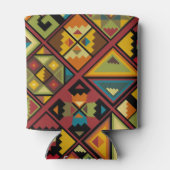 Voeg Jouw naam Earth Tone Tribal toe Blikjeskoeler (Achterkant)