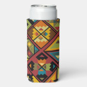 Voeg Jouw naam Earth Tone Tribal toe Seltzer Blikjeskoeler (Seltzer Achterkant)