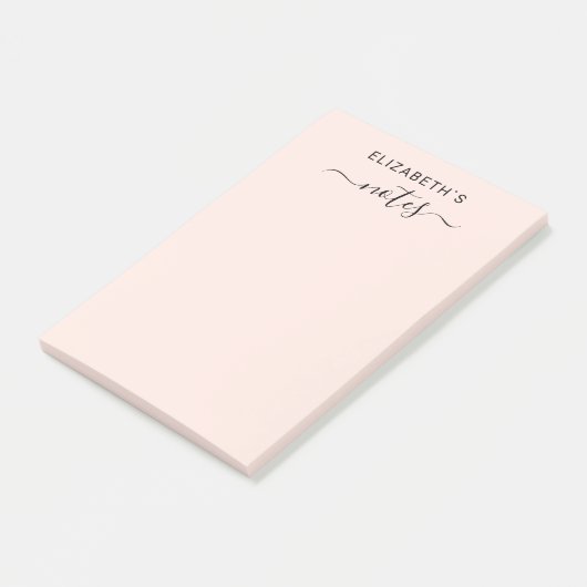 Voeg Jouw naam eenvoudige zwarte roze toe Post-it® Notes (Schuin)