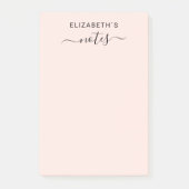 Voeg Jouw naam eenvoudige zwarte roze toe Post-it® Notes (Voorkant)