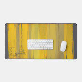 Voeg Jouw naam Elegant Modern Art Chic Grijs Geel Bureaumat (Keyboard & Muis)