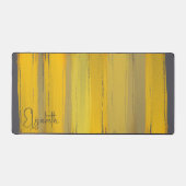 Voeg Jouw naam Elegant Modern Art Chic Grijs Geel Bureaumat (Voorkant)