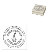 Voeg jouw naam en Adres Kerstmis Gnome Rubberstempel (Gestempeld)
