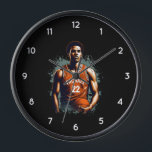Voeg Jouw naam en Nummer basketballer Custom<br><div class="desc">Voeg Jouw naam en nummer basketbalspeler aangepaste klok</div>