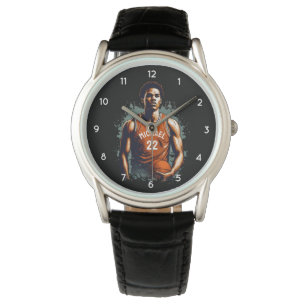 Voeg Jouw naam en Nummer basketballer Custom Horloge