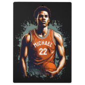 Voeg Jouw naam en Nummer basketballer Custom Klembord (Achterkant)