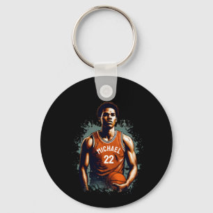 Voeg Jouw naam en Nummer basketballer Custom Sleutelhanger