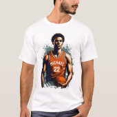 Voeg Jouw naam en Nummer basketballer Custom T-shirt (Voorkant)