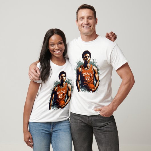 Voeg Jouw naam en Nummer basketballer Custom T-shirt (Unisex)