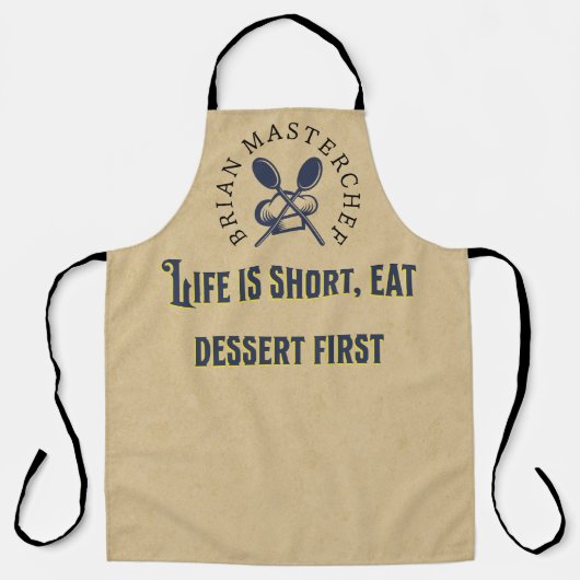 Voeg jouw naam Funny gezegde Rustic masterchef Dad Schort (Voorkant)