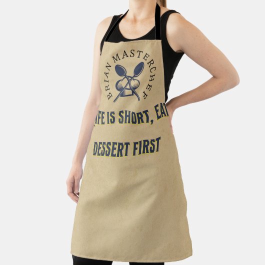 Voeg jouw naam Funny gezegde Rustic masterchef Dad Schort (Insitu)