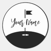 Voeg Jouw naam Golf toe Ronde Sticker (Voorkant)