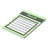 Voeg Jouw naam Groene Stripes Notitieblok toe (Linkerzijde)