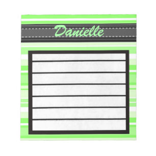 Voeg Jouw naam Groene Stripes Notitieblok toe