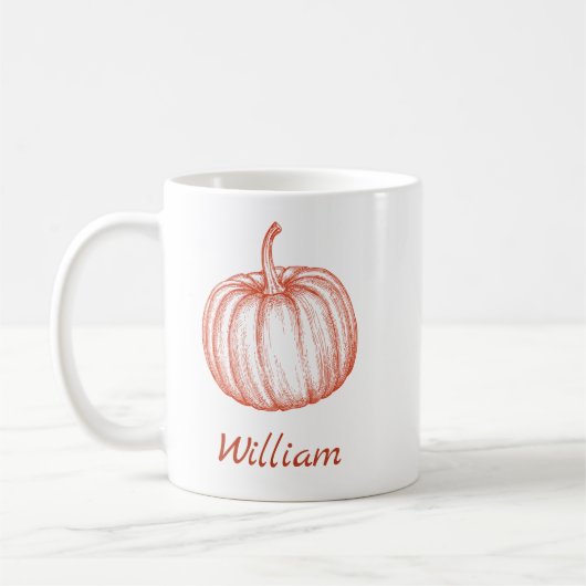 Voeg Jouw naam Halloween Herfst Pumpkin toe Koffiemok (Links)
