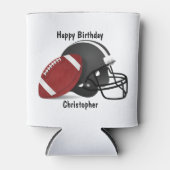 Voeg jouw naam Happy Birthday Football toe Blikjeskoeler (Voorkant)