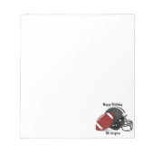 Voeg jouw naam Happy Birthday Football toe Notitieblok (Voorkant)