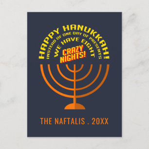 Voeg Jouw naam Happy Hanukkah-groeten toe Feestdagenkaart