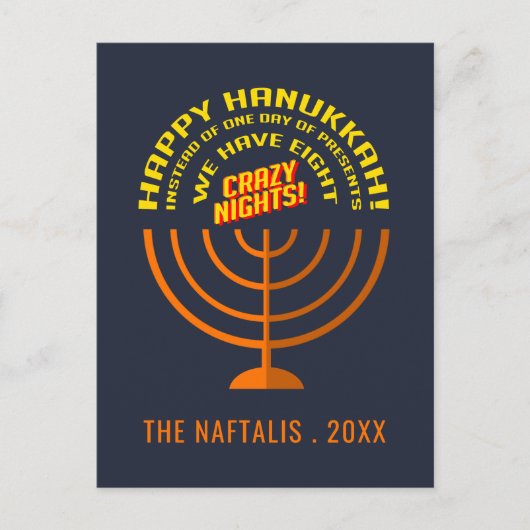 Voeg Jouw naam Happy Hanukkah-groeten toe Feestdagenkaart (Voorkant)