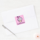 Voeg Jouw naam Kawaii Cupcake Sticker (Envelop)