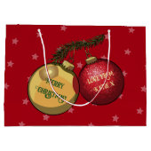 Voeg Jouw naam kerstboom decoraties Cartoon Groot Cadeauzakje (Achterkant)